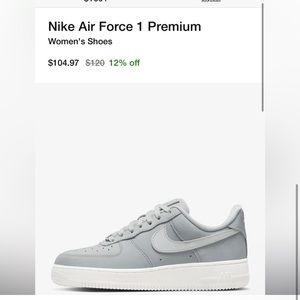 Women’s Nike Air Force 1 premiums - gray